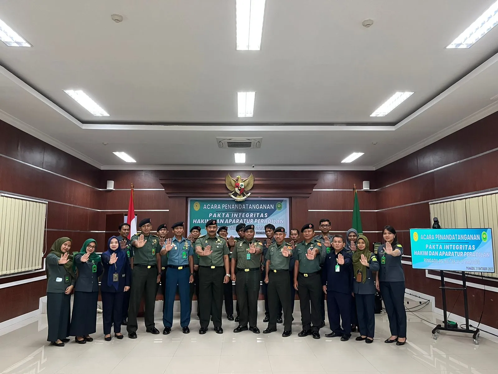 Pengadilan Militer III-17 Manado Laksanakan Penandatanganan PAKTA INTEGRITAS
